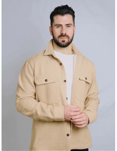 The James 100% Recycled Overshirt | Beige pas chere