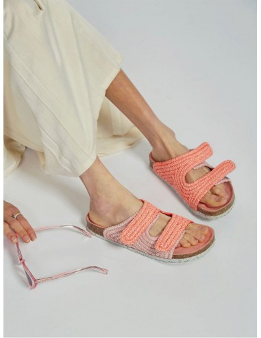 La Vera Vegan Rafia Sandals | Pink acheter