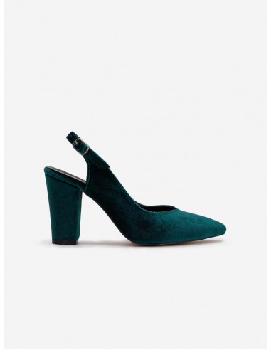 Emma Vegan Velvet Slingback High Heels | Green 2 - 3 jours ouvrés.