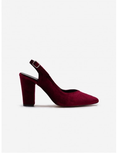 Emma Vegan Velvet Slingback High Heels | Burgundy de technologie