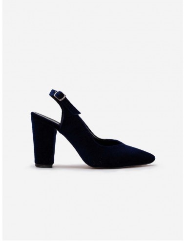 Emma Vegan Velvet Slingback High Heels | Blue de la marque