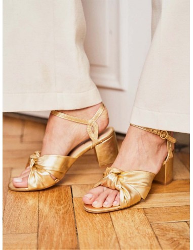 Marquise Vegan Leather Heels | Gold ou a consommer sur place