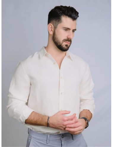 The Lukas Hemp Blend Shirt | White Livraison rapide