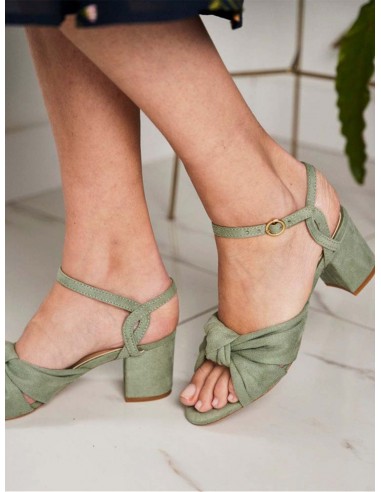 Marquise Vegan Suede Heels | Sage les muscles