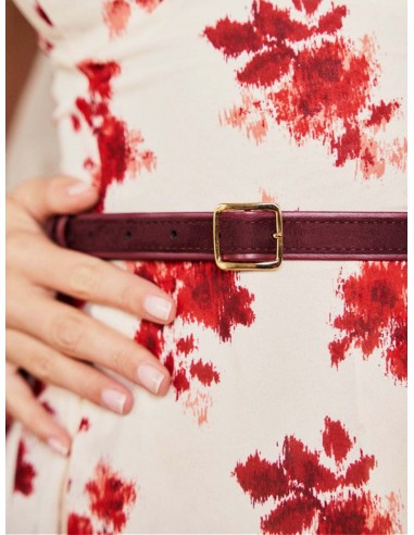 Elegy Vegan Apple Leather Belt | Bordeaux store