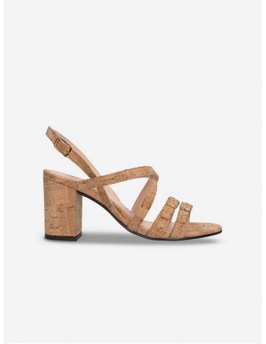 Maria Women's Vegan Cork Heeled Sandals | Brown la colonne vertébrale