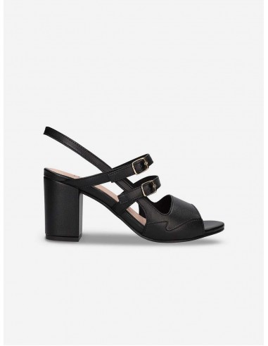 Roma Vegan Apple Leather Heeled Sandals| Black de votre