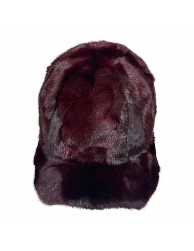 Kashani Wine Red Diamond Cut Mink Baseball Hat Les magasins à Paris