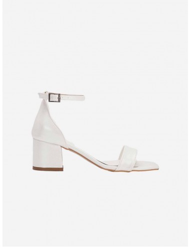 Artemis Vegan Leather Block Ribbon Wedding Heels | Ivory Livraison rapide