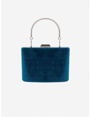 Alba Vegan Velvet Clutch | Teal Blue paiement sécurisé