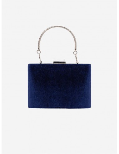 Alba Vegan Velvet Clutch | Blue la livraison gratuite