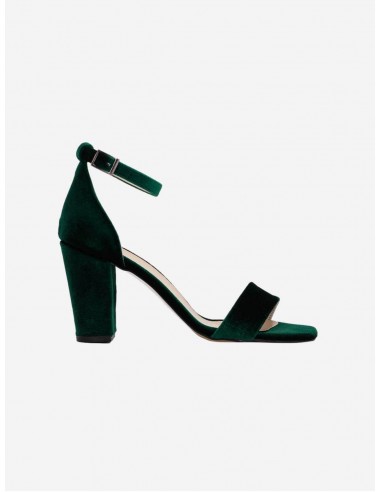 Ariadne Vegan Velvet Ribbon Heels | Green À commander