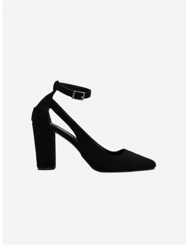 Colette Vegan Suede Block Heels | Black Economisez 