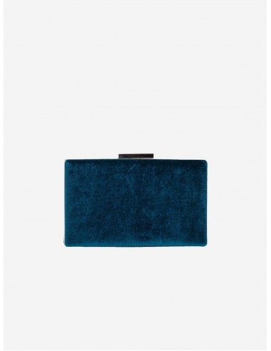 Clara Vegan Velvet Clutch | Teal Blue Dans la société mordern