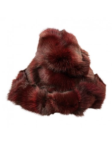 Kashani Men's Wine Red Fox Fur Top Hat livraison et retour toujours gratuits