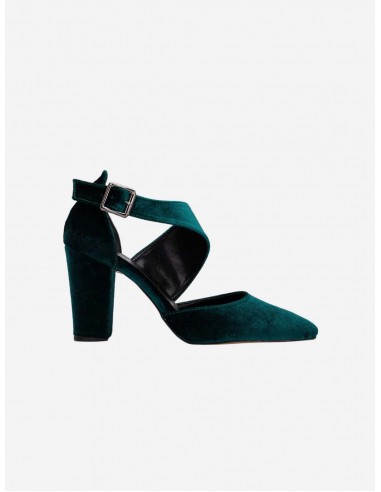 Constance Vegan Velvet Heels | Green solde