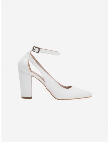 Colette Vegan Leather Wedding Shoes | White en stock