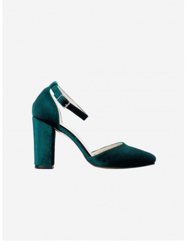 Gisele Vegan Velvet Heels | Emerald Green basket pas cher