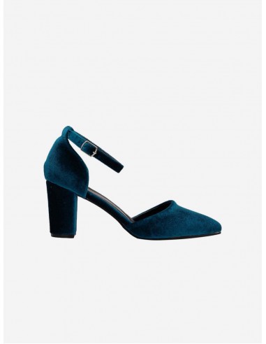 Gisele Vegan Velvet Heels | Teal Blue l'achat 