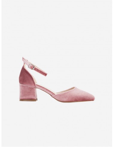 Marcelle Vegan Velvet Ribbon Low Heels | Rose prix pour 