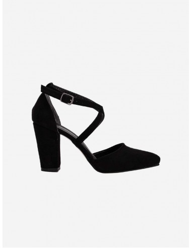 Sina Vegan Velvet Criss Cross Heels | Black de la marque