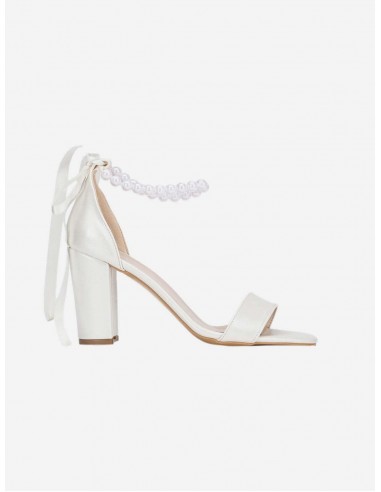 Sophia Vegan Leather Pearl Wedding Sandals | Ivory Paris Déstockage Promo