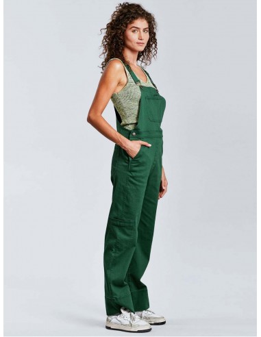 Leni Women's Organic Cotton Dungarees | Forest Green Paris Déstockage Promo