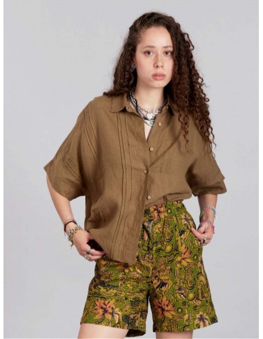 Kimono Women's Linen Shirt | Khaki Pour