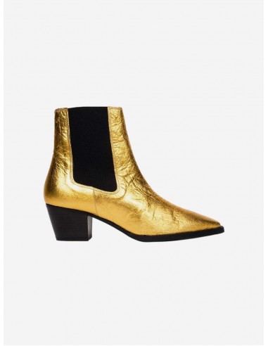 3pm Friday Rocks! Vegan Piñatex Ankle Boots | Metallic Gold france