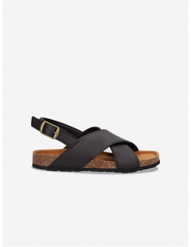 Lanta Unisex Vegan Apple Leather Sandals | Black Amélioration de cerveau avec