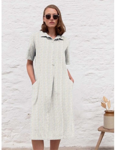 Alexa Cotton Shirt Dress | Stripe 2 - 3 jours ouvrés.