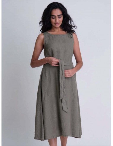 Adelia Linen Swing Dress | Olive est présent 