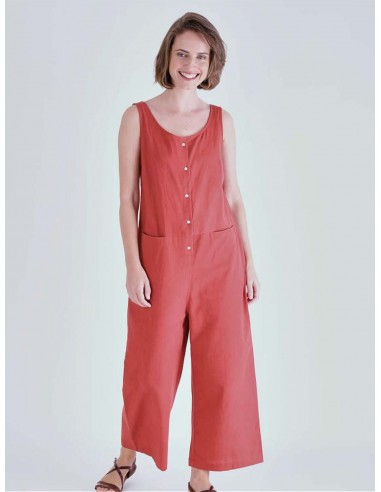 Amber Cotton & Linen Relaxed Jumpsuit | Red pour bénéficier 