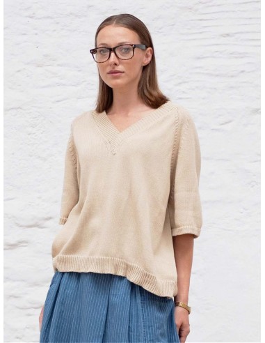 Lula Organic Cotton Boxy Knitted Top | Cream l'évolution des habitudes 