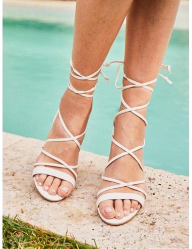 Hawthorn Vegan Leather Heeled Sandals | Ecru livraison et retour toujours gratuits