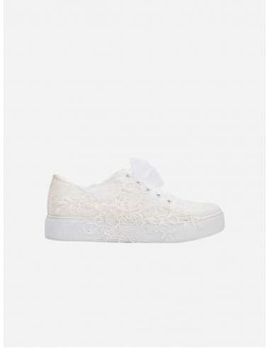 Elise Lace Wedding Sneakers | Ivory pas cheres