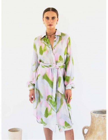 Stella Satin TENCEL™ Shirt Dress | Dreamy Print acheter