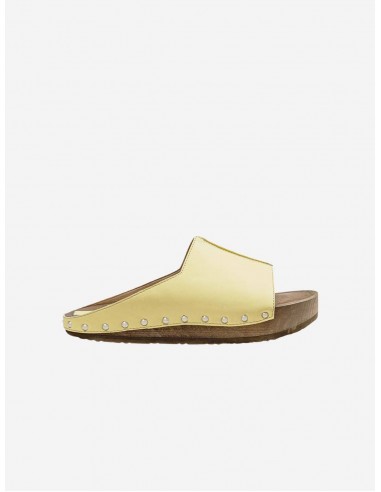 Recycled Vegan Leather Wood Vegan Clogs | Yellow acheter en ligne