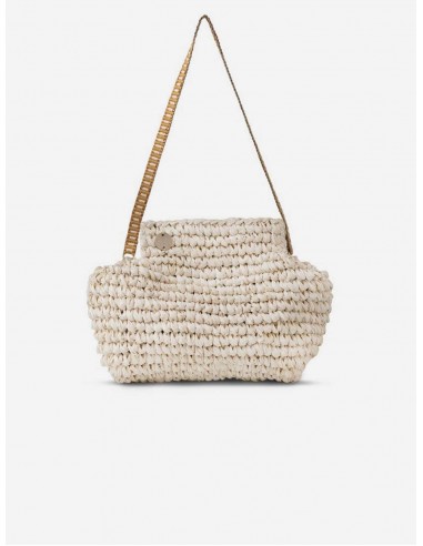 Lilis Vegan Small Raffia Frame Clutch | Natural & Copper Stripe Comparez et commandez 