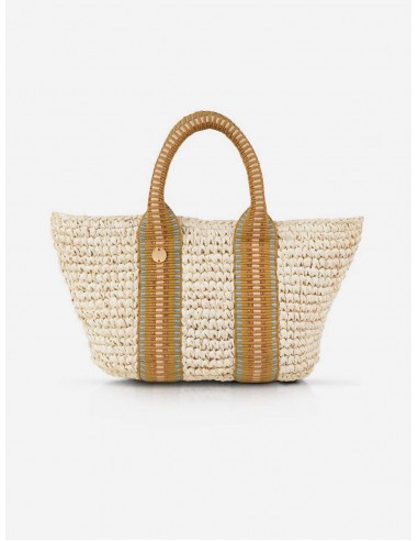 Gili Raffia Vegan Tote Bag | Natural & Copper Stripe vente chaude votre 