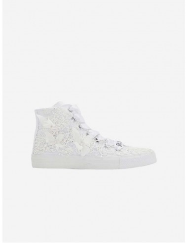 Soleil Lace Vegan Wedding Sneakers | White Pour