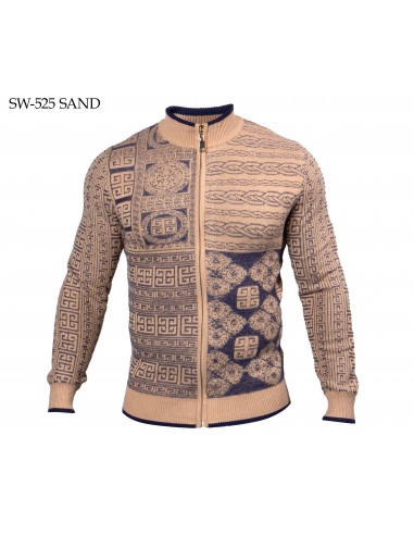 Prestige Sand Cable Knit Zip Up Sweater sur le site 