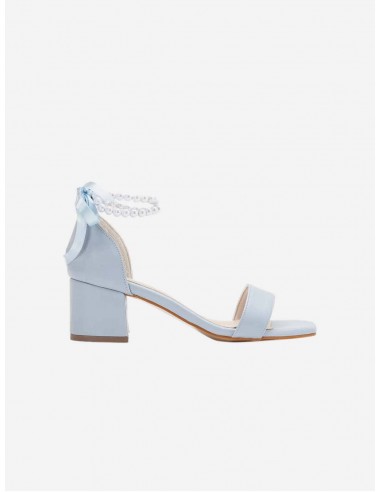 Illy Vegan Leather & Pearl Wedding Sandals | Baby Blue livraison gratuite