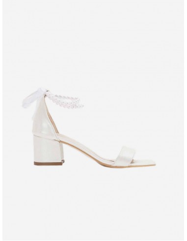 Illy Vegan Leather & Pearl Wedding Heels | Ivory pas cheres