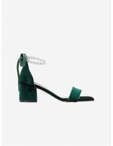 Illy Vegan Velvet & Pearl Heeled Sandals | Green sélection de produits