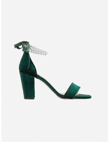 Melissa Vegan Velvet & Pearl Heeled Sandals | Green paiement sécurisé