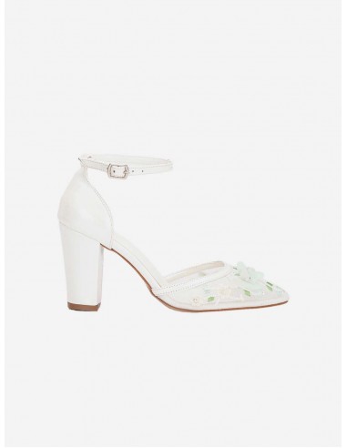 Ivy Vegan Leather & Floral Lace Wedding Shoes | Ivory & Green l'évolution des habitudes 