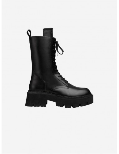 Jill Vegan Apple Leather High Combat Boots | Black vente chaude votre 