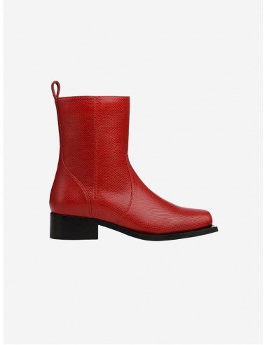 Karel Vegan Apple Leather Ankle Boots | Ruby Red basket pas cher