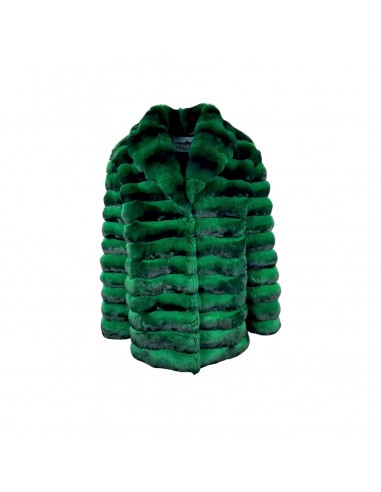 Kashani Men's Single Breasted Green Chinchilla 3/4 Fur Coat Toutes les collections ici